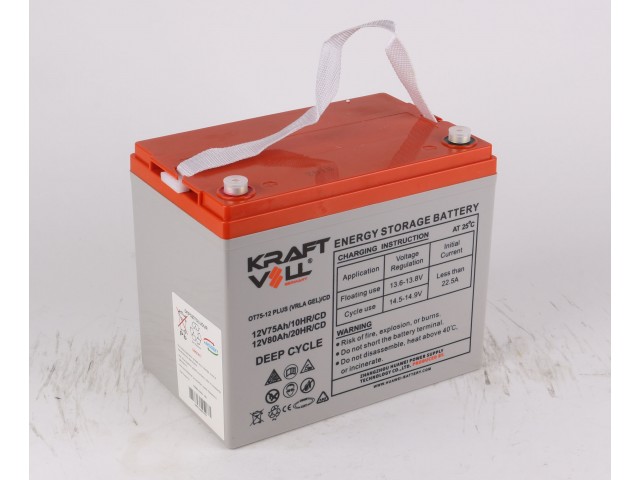 Kraftvoll 12V 80Ah (20Hr) Vrla Deep Cycle Jel Akü (260x168x219mm) er350